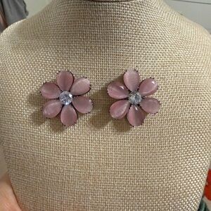 Elegant Pink Flower Earrings